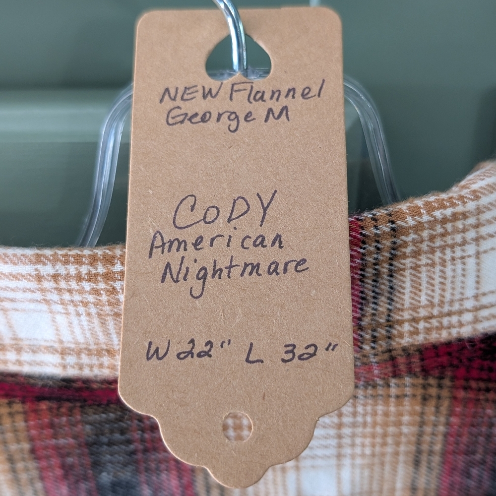 CODY Flannel Plaid Shirt Hand Crafted New Medium - Picture 9 of 9